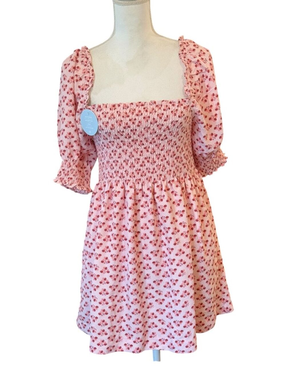 Hill House Pink Athena Nap Dress With Ruffle Sleeves, Small NWT